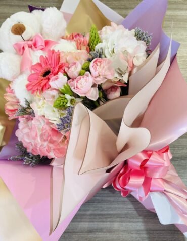 Pink birth bouquet