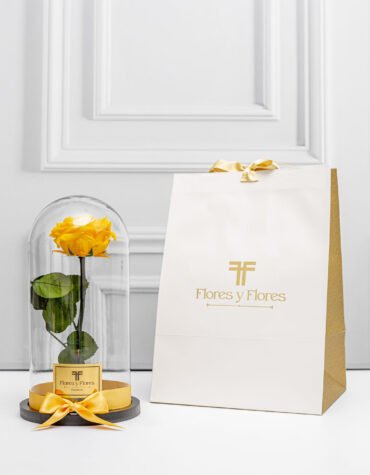 Yellow preserved rose